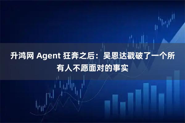 升鸿网 Agent 狂奔之后：吴恩达戳破了一个所有人不愿面对的事实