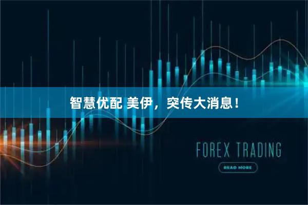 智慧优配 美伊，突传大消息！