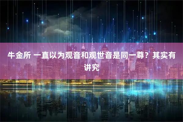 牛金所 一直以为观音和观世音是同一尊？其实有讲究