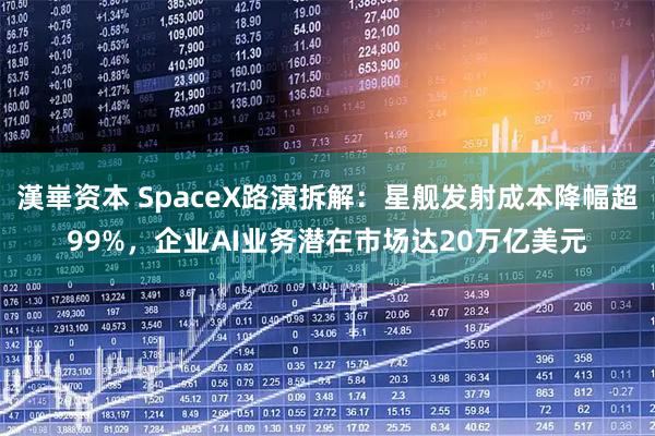 漢崋资本 SpaceX路演拆解：星舰发射成本降幅超99%，企业AI业务潜在市场达20万亿美元